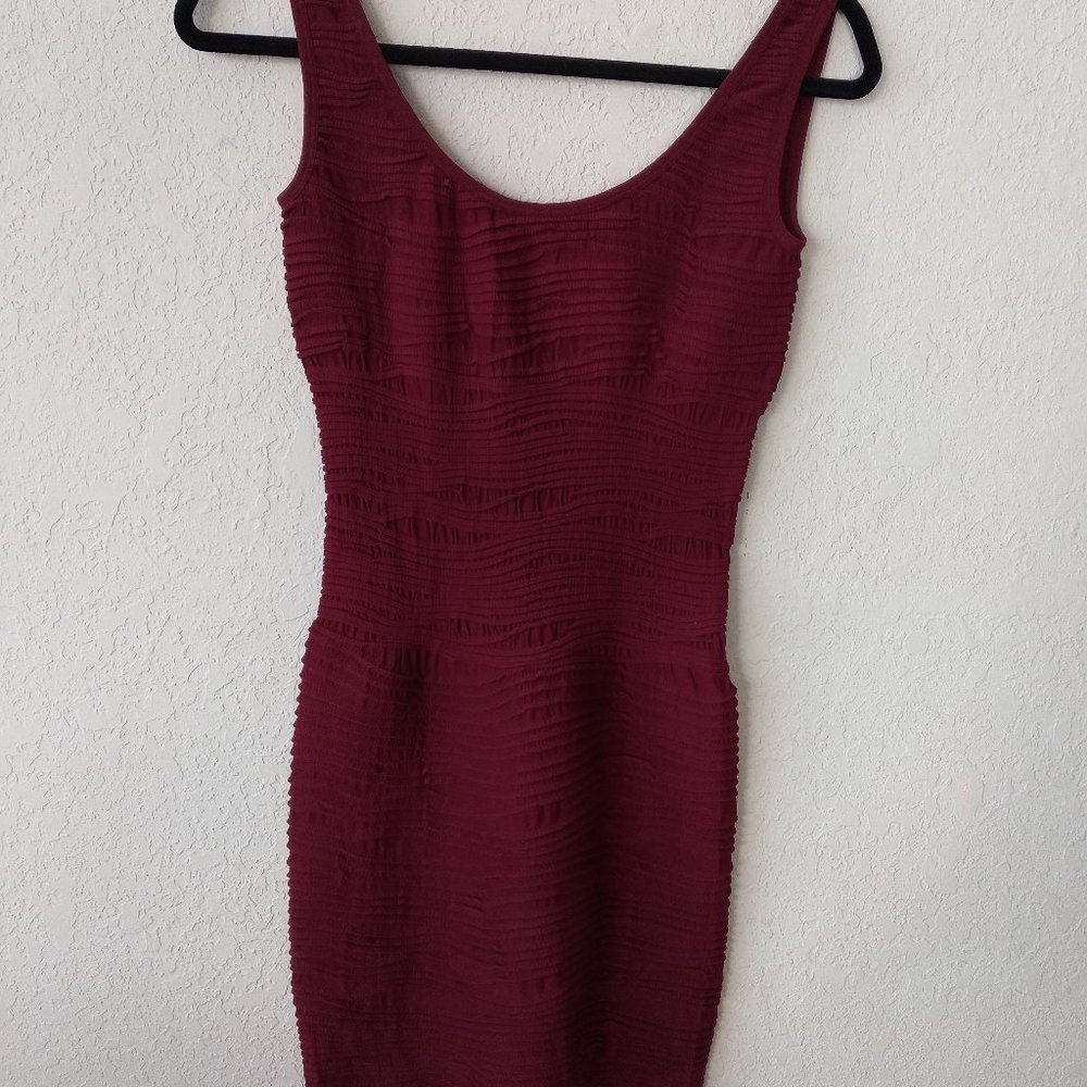 Marsala Dress -  Gathered and elastic